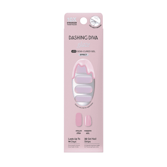 Dashing Diva Glaze Effects Semi-Cured Gel Strips, Cat's Meow. 32 Count