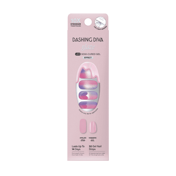 Dashing Diva Glaze Effects Semi-Cured Gel Strips, Cuter in Person, 32 Count
