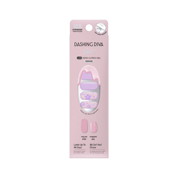 Dashing Diva Glaze Effects Semi-Cured Gel Strips, Moment in Time, 32 Count