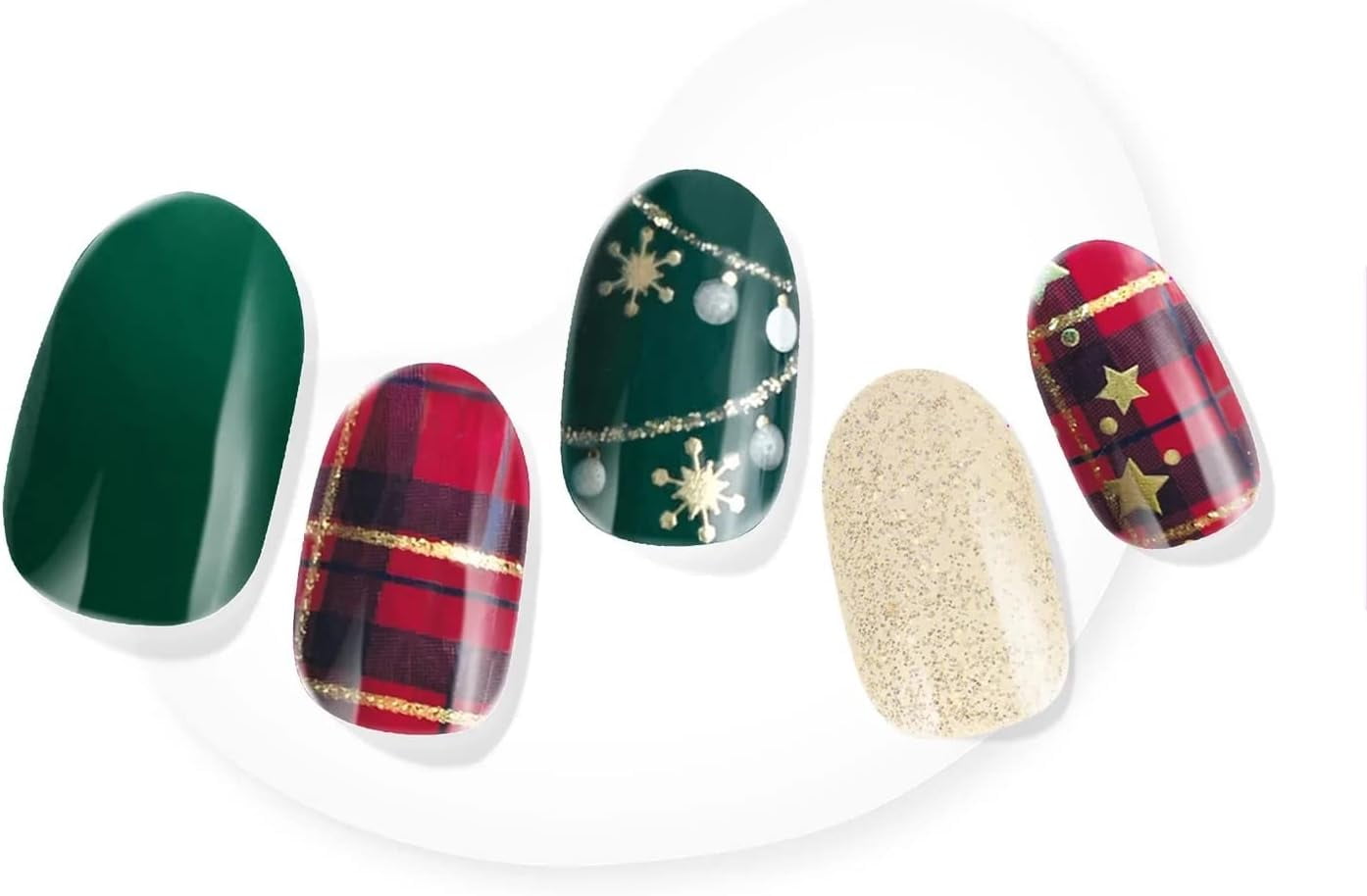 Dashing Diva Glaze Holiday Nail Strips – Victorian Plaid | Semi-Cured Gel Nail Wraps | LED Lamp Compatible | Long-Lasting, Chip-Resistant | 34 Count