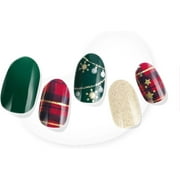 Dashing Diva Glaze Holiday Nail Strips   Victorian Plaid | Semi-Cured Gel Nail Wraps | LED Lamp Compatible | Long-Lasting, Chip-Resistant | 34 Count