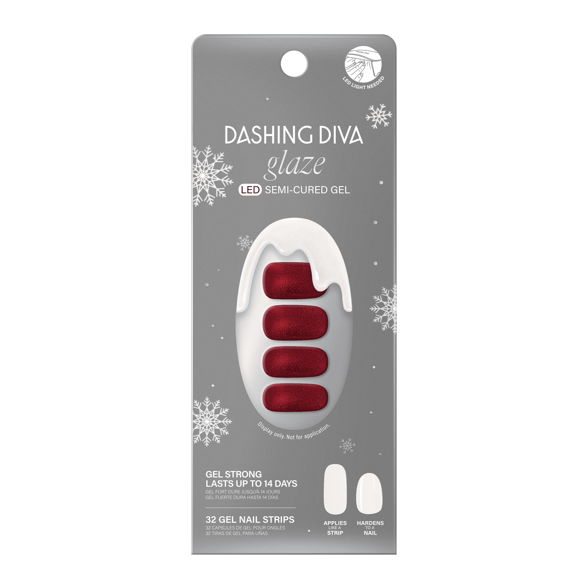 Dashing Diva Glaze Semi-Cured Gel Nail Art, Ruby Red Apple, 32 ct