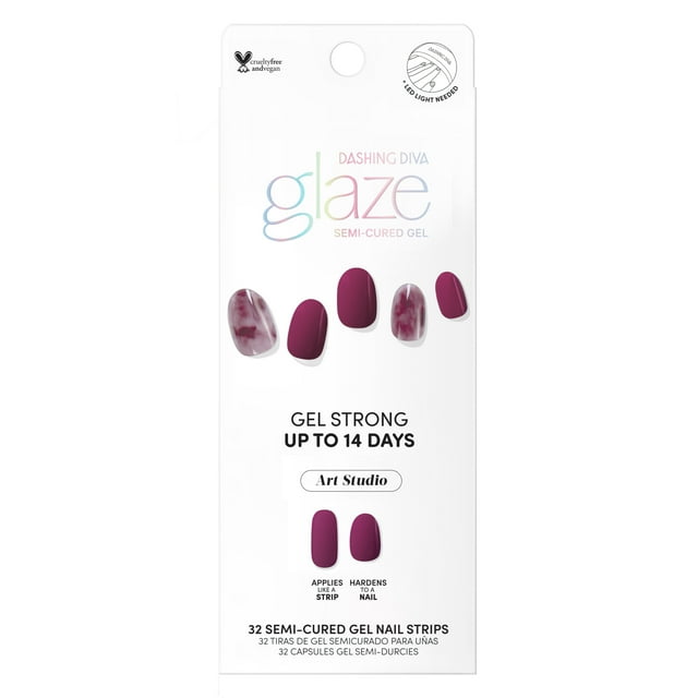 Dashing Diva Glaze Semi-Cured Gel Nail Color, Sangria Swirl, 32ct ...