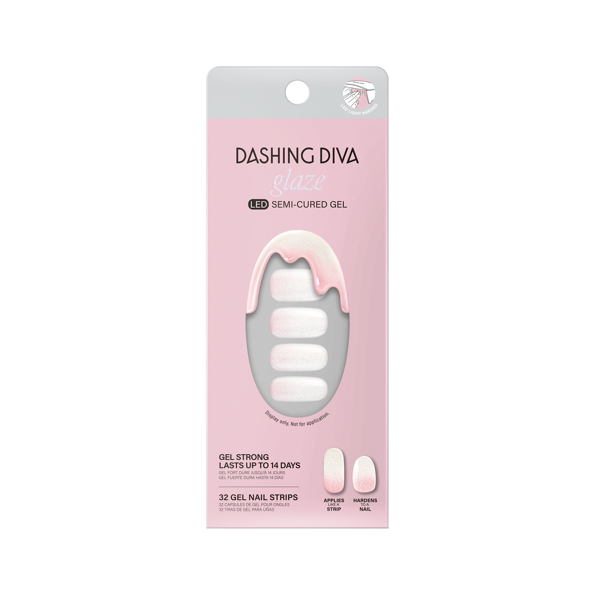 Dashing Diva Glaze Semi-Cured Gel Nail Stickers, In the Buff, 32 Count