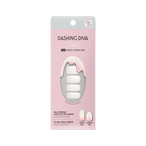 Dashing Diva Glaze Semi-Cured Gel Nail Stickers, In the Buff, 32 Count