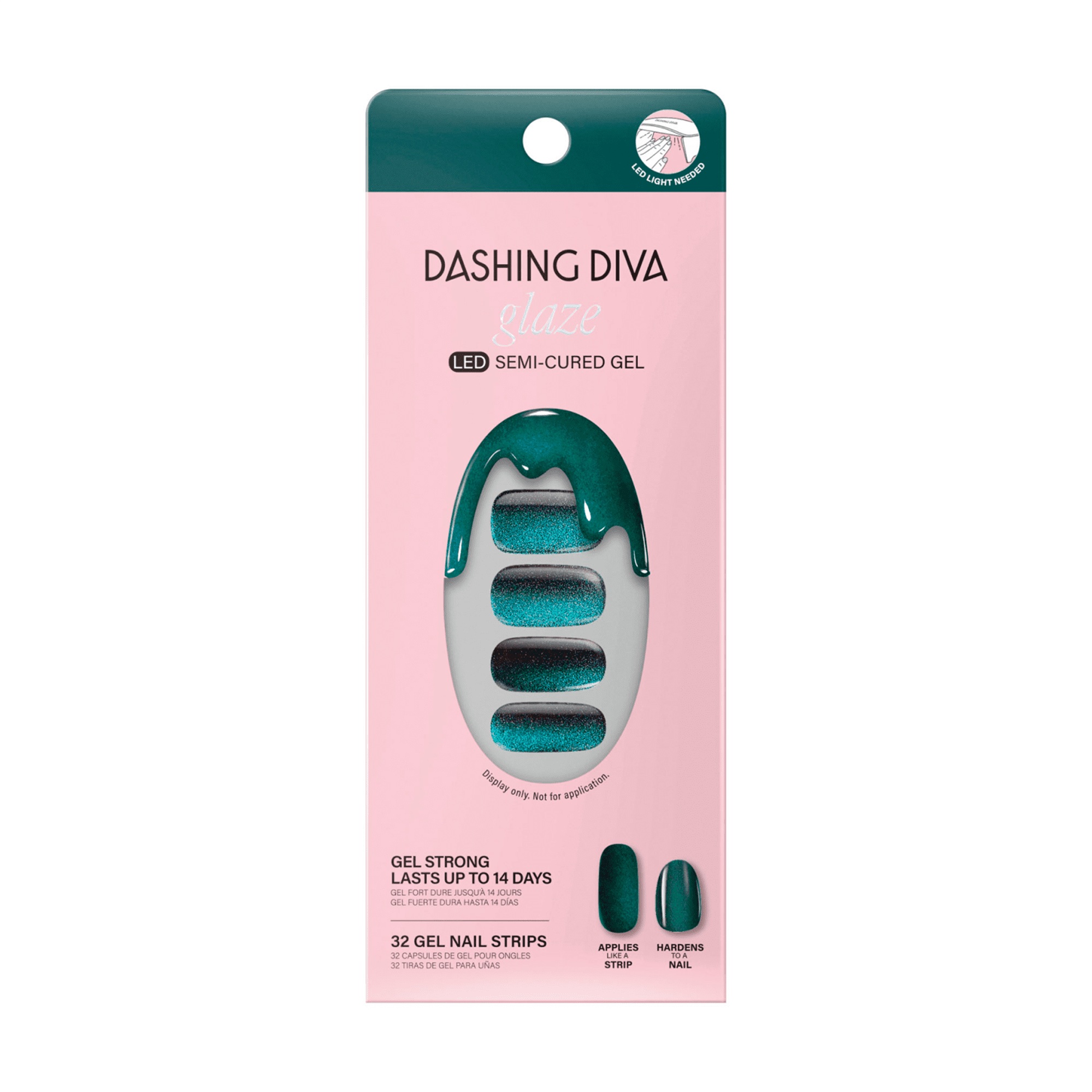 Dashing Diva Glaze Semi-Cured Gel Nail Stickers, Stone Cold, 32 Count