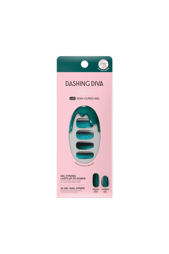 Glaze Semi-Cured Gel Nail Stickers, Stone Cold, 32 Count