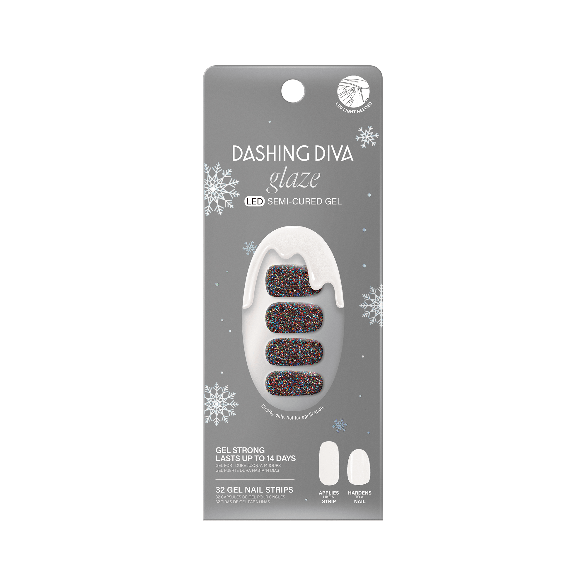 Dashing Diva Glaze Semi-Cured Gel Nail Strips, Winter in New York, 32 Count