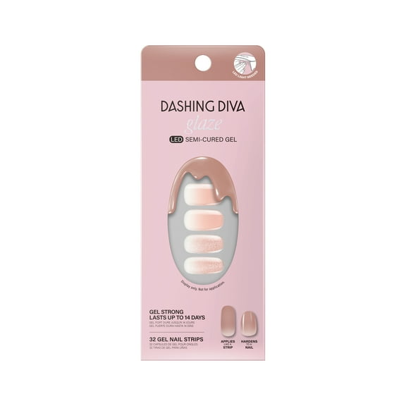 Dashing Diva Glaze Semi-Cured Gel Nails, Velvet Blush, 32 Count
