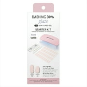 Dashing Diva GLAZE, Starter Kit, Semi-Cured Gel Nail Polish Strips, Between the Sheets, Includes 32 Strips and LED Lamp