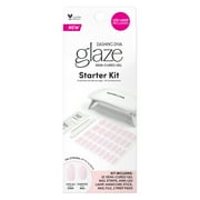 Dashing Diva GLAZE, Starter Kit, Semi-Cured Gel Nail Polish Strips, Powder Pink, Includes 32 Strips and LED Lamp