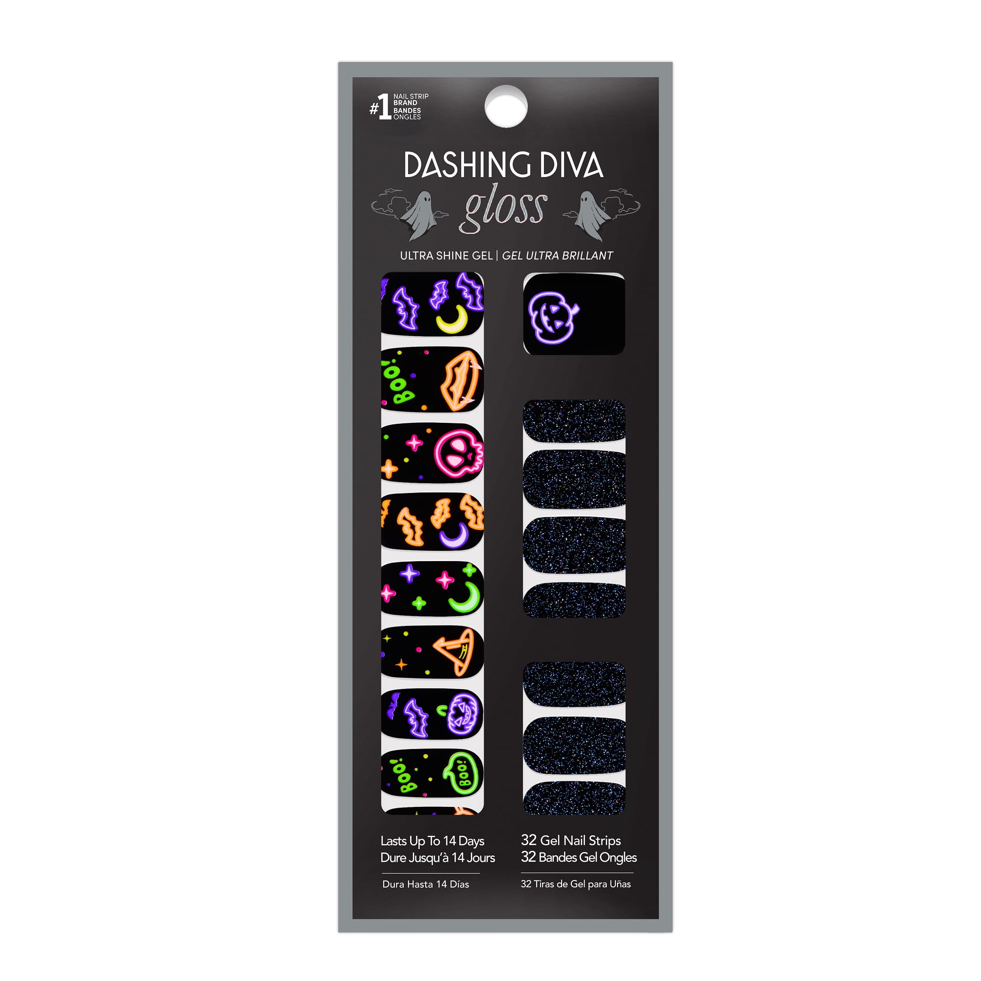 Dashing Diva Gloss Gel Nail Strips, Glow Party, 32 Count