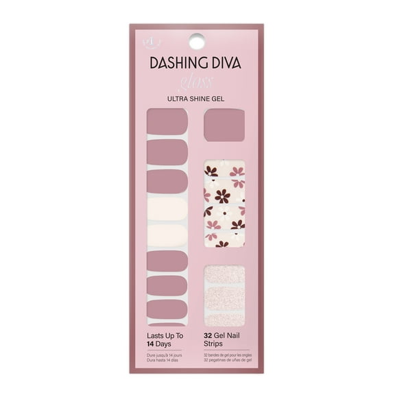 Dashing Diva Gloss Gel Nail Strips, Mocha For Two, 32 Count