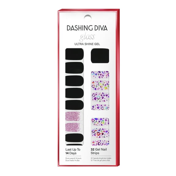 Dashing Diva Gloss Ultra Shine Gel Nail Stickers Palette, Call Me Cutie, 32 Count