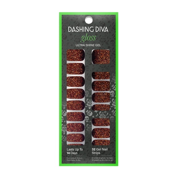 Dashing Diva Gloss Ultra Shine Gel Nail Stickers Palette, Halloween Collection, Jackie Baby, 32ct