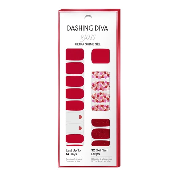 Dashing Diva Gloss Ultra Shine Gel Nail Stickers Strips, Girl Crush, 32 Count