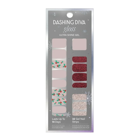 Dashing Diva Gloss Ultra Shine Gel Nail Strips, [Holly]wood, 32 Count