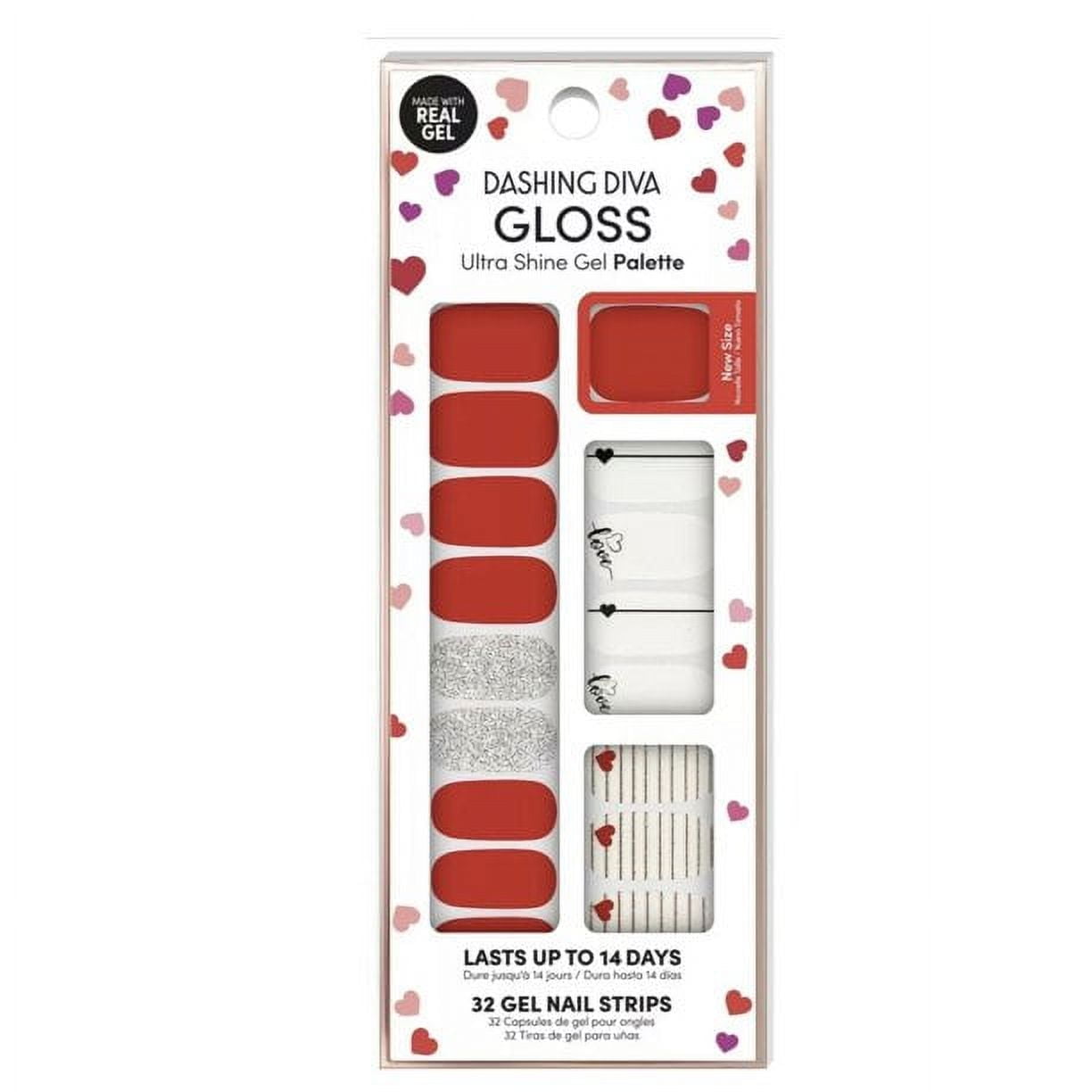 Dashing Diva Gloss Ultra Shine Gel Palette Nail Strips Valentine's day Edition GS116 Heartthrob