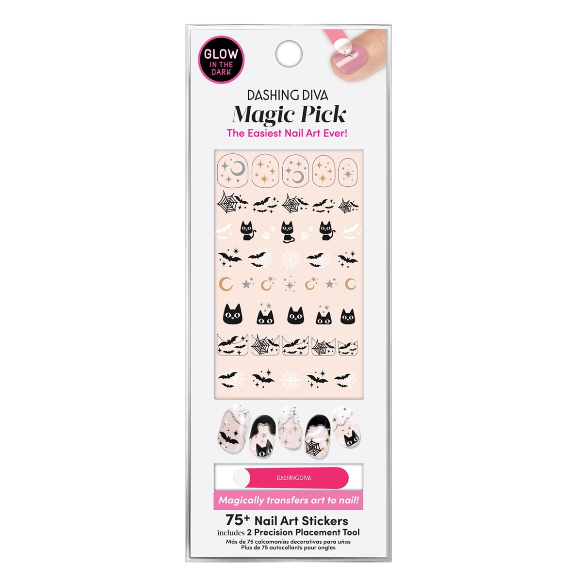 Dashing Diva Halloween Magic Pick 3D Nail Art Stickers, Bag Of Tricks, 75ct