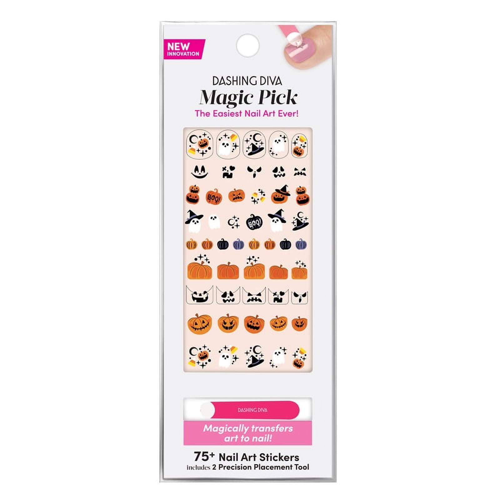 Dashing Diva Halloween Magic Pick 3D Nail Art Stickers, Pumpkin Patch