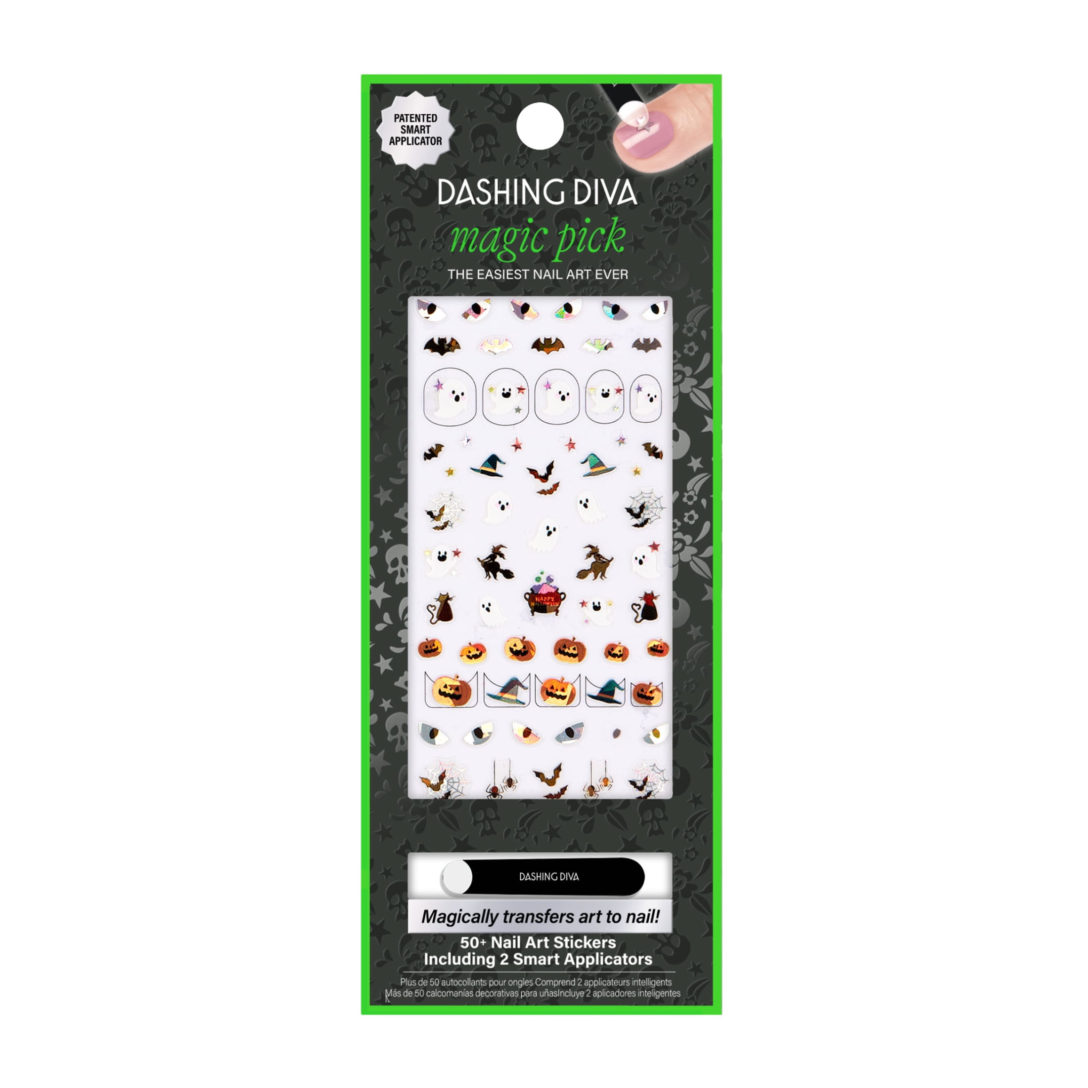 Dashing Diva Magic Pick Nail Stickers, Halloween Collection, Black Light, 50 count