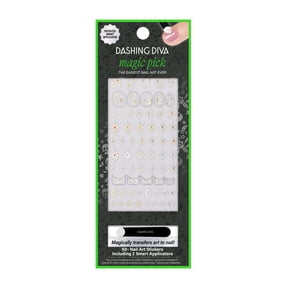 Dashing Diva Magic Pick Nail Stickers - Midnight Moonlight | Easy Nail Art Stickets | Comes with 50+ Stickers and 2 Precision Placement Tools C55