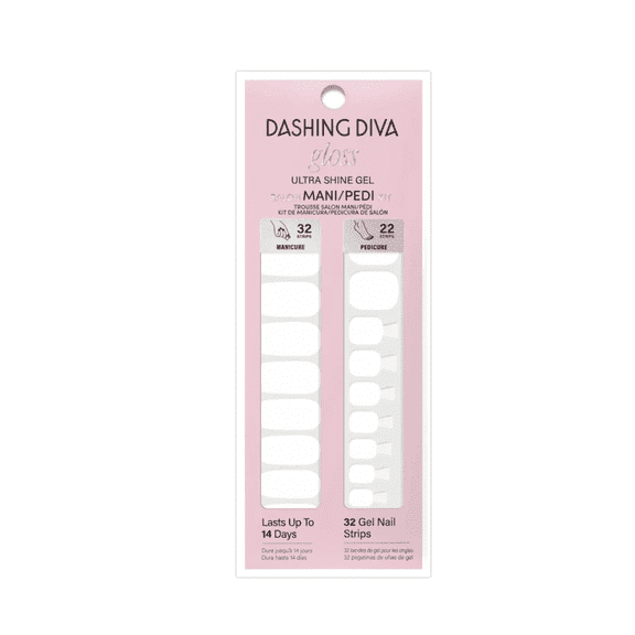 Dashing Diva Mani/Pedi Gloss Nail Art - White Flag - 54ct