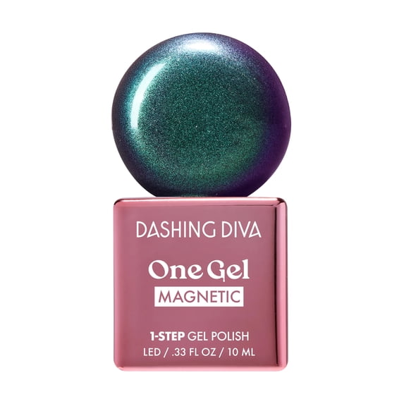 Dashing Diva One Gel Magnetic, Starter Kit with LED Lamp, Magnetic Effects Tool, and Gel Nail Polish, Rogue, 1 10ml / 0.33 fl oz