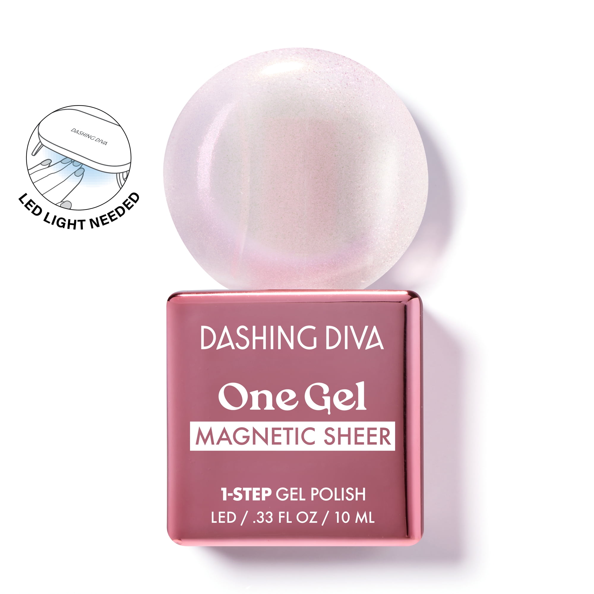 Dashing Diva ONE GEL MAGNETIC TOPPER, Gel Nail Polish, Magnetic Top Coat, Sheer, 1 10ml / 0.33 oz
