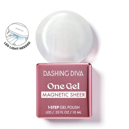 Dashing Diva ONE GEL MAGNETIC TOPPER, Gel Nail Polish, Magnetic Top Coat, Silver, 1 10ml / 0.33 oz