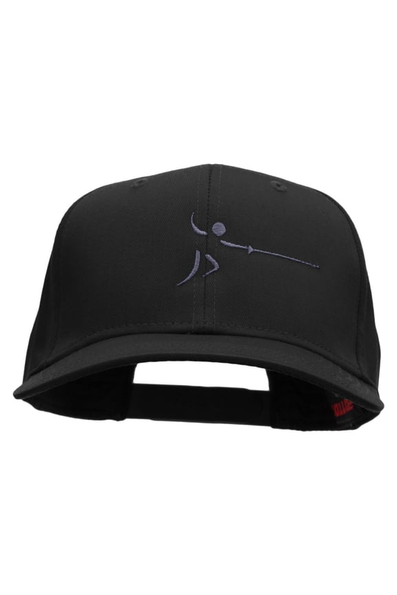 Dashing Fencer Embroidered Cotton Twill Pro Style Cap - Black OSFM