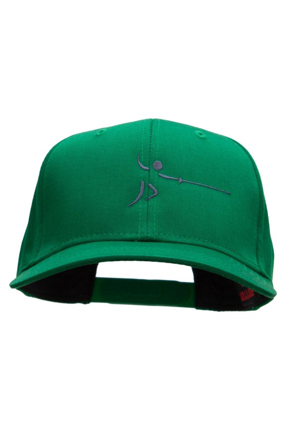 Dashing Fencer Embroidered Cotton Twill Pro Style Cap - Kelly OSFM