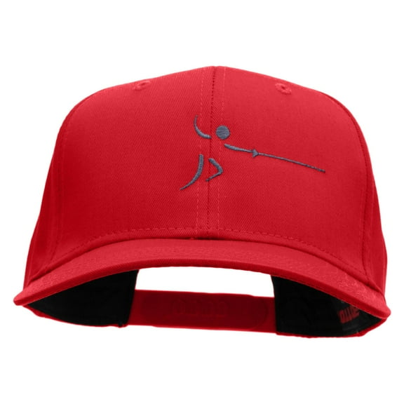Dashing Fencer Embroidered Cotton Twill Pro Style Cap - Red OSFM