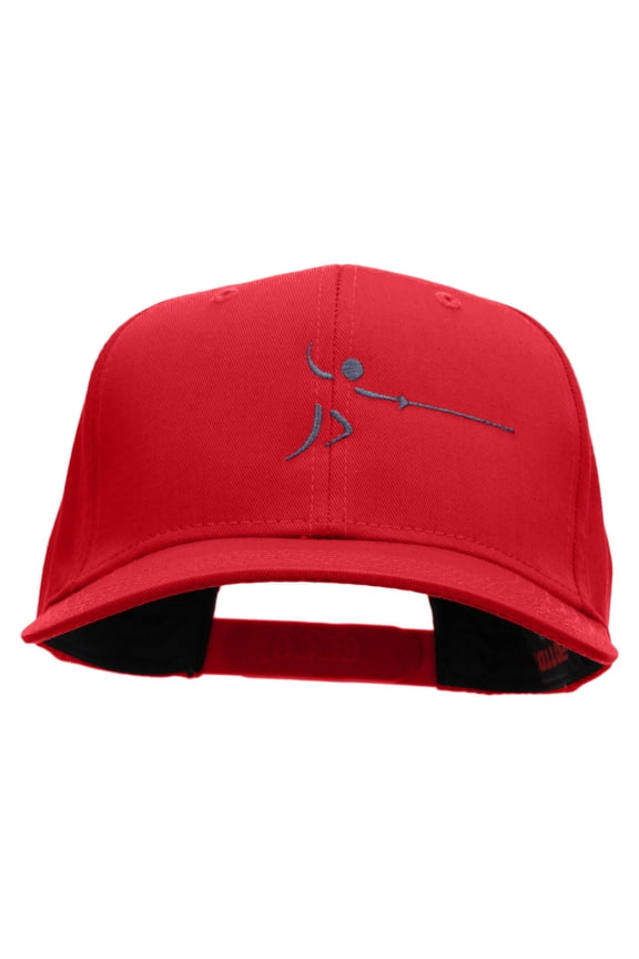 Dashing Fencer Embroidered Cotton Twill Pro Style Cap - Red OSFM