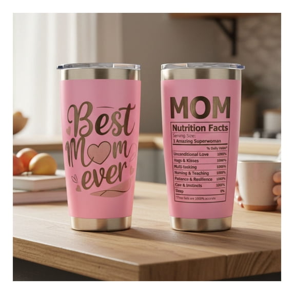 Best Mom Ever 20oz Tumbler Gift Set with Lid, Straws, and Gift Box
