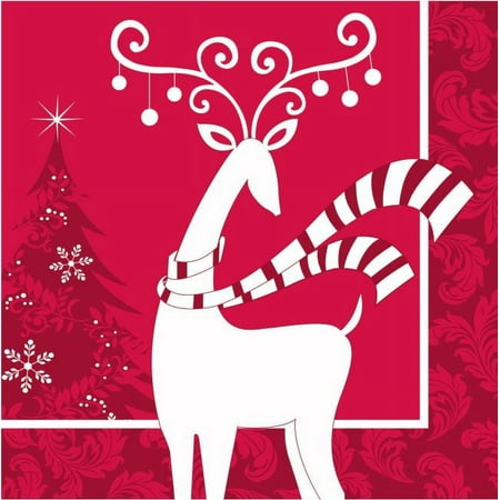 Dashing Prancer 3-Ply Paper Beverage Napkins 16 Per Pack