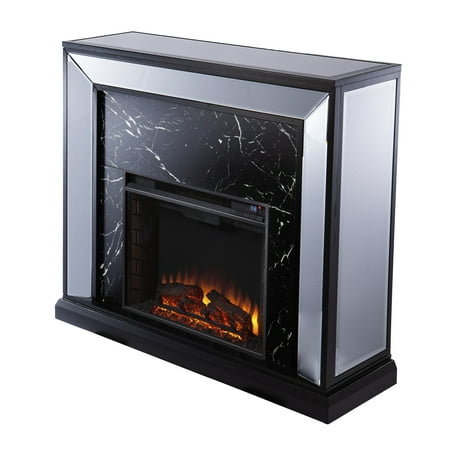SEI Furniture - Dashton Fireplace Entertainment Center for Most Flat-Panel TVs Up to 60" - Brown and gold finish