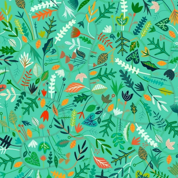 Dashwood Studio Circle Line Rayon Challis Fabric Green - per yard