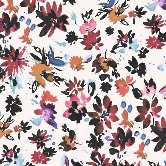 Dashwood Studio Flourish Cotton Lawn Dress Fabric Ivory - per yard