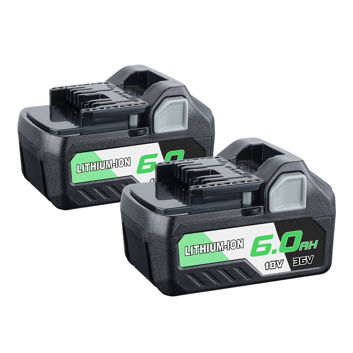 Dasnite 2Pack BSL36B18 18V/36V 6.0Ah Lithium-Ion Battery Replacement for Metabo HPT Multivolt Battery Tools, Compatible with BSL36A18, BSL36B18, 371751M, 372121M, Cordless Power Tool Battery