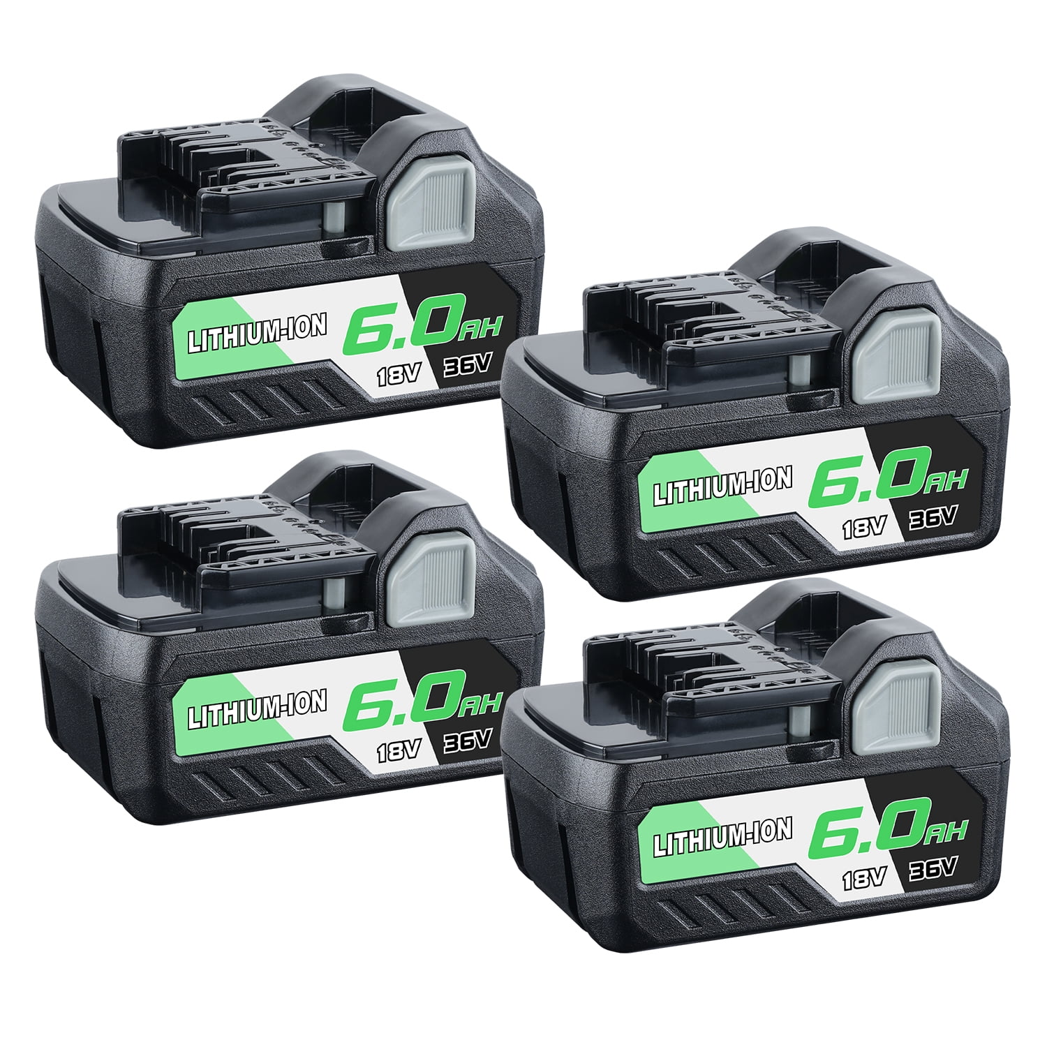 Dasnite 4Pack 18V/36V 6.0Ah Lithium Ion Battery Replacement for Metabo Battery Compatible with Metabo HPT Multivolt Battery, 371751M 372121M BSL36A18 BSL36B18 Cordless Power Tools