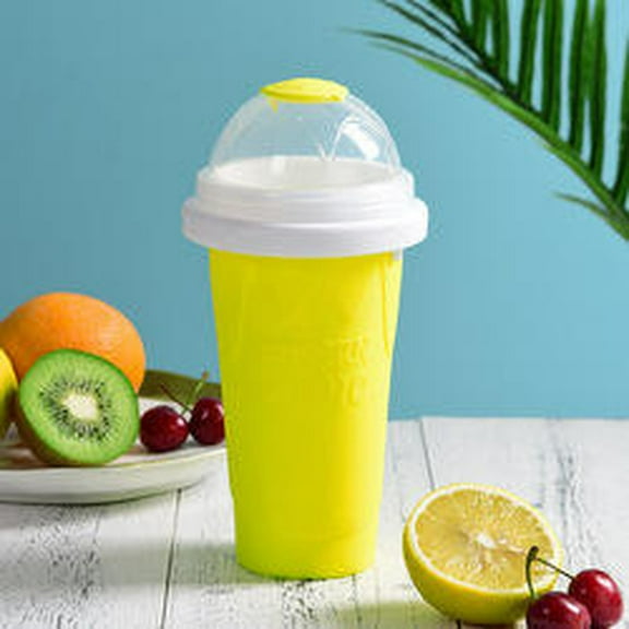 Dasoch Quick Frozen Magic Slushy Maker Cup, Homemade Squeeze Slushy Maker Cup, Large -11oz Yellow