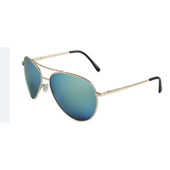 Design Italia by Miller Nevada Anti-Reflective UV400 Unisex Aviator Fashion Sunglasses, Blue/Gold