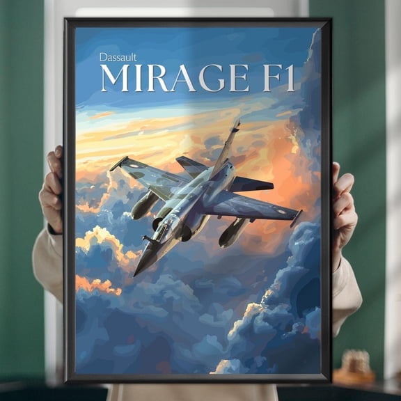 Dassault Mirage F1 Art Print Iconic French Fighter Jet, Aviation Wall Art For Enthusiasts UNFRAMED PAPER POSTER, Home Decor, Vintage Gift, Living Room Dercor