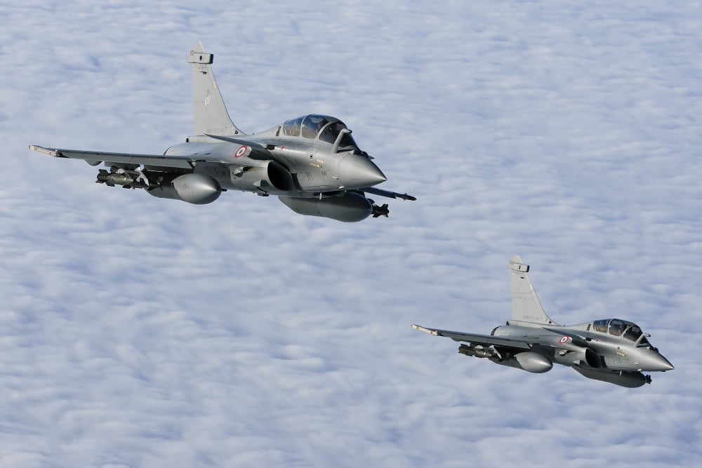 Dassault Rafale B of the French Air Force Canvas Art - Gert KromhoutStocktrek Images (18 x 12)
