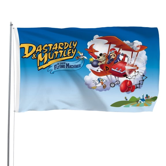 Dastardly and Muttley in Their Flying Machines-themed Printed Flag Perfect gift for fans, friends, and family members, and suitable for indoor and outdoor activities, party decorations.48"x71"
