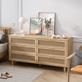 thumbnail image 1 of Dasun 59.06"6-Drawers Rattan Storage Cabinet Rattan Drawer with White Drawer Slides,for Bedroom,Living Room,Natural, 1 of 7