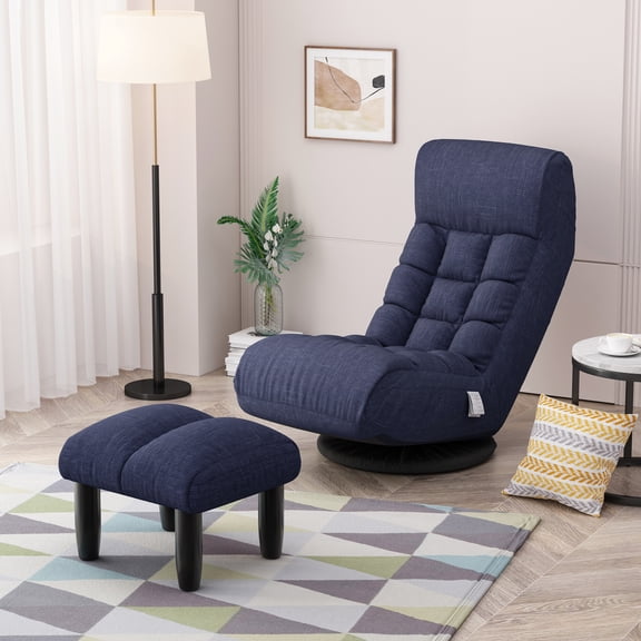 Dasun Floor Chair Single Sofa Reclining Chair Leisure Sofa Navy Blue