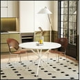 thumbnail image 1 of Dasun Modern Cross Leg 47.24 in Round Two Piece Removable Top Table Dining Table, White, 1 of 8