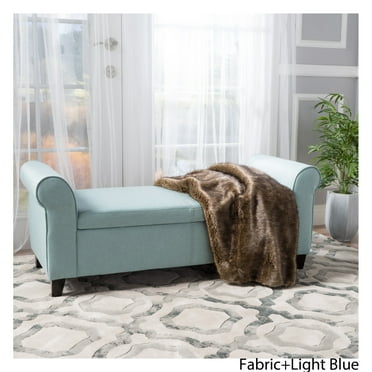 Dasun Storage Bench with Armed, Light Blue